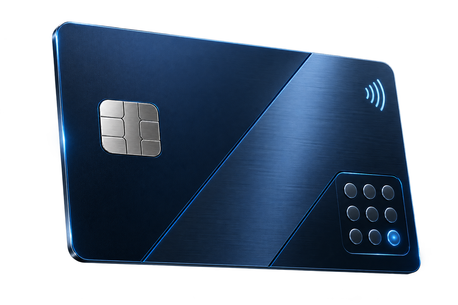 Secure smart card with EMV chip, PIN-entry keypad and NFC contactless capability