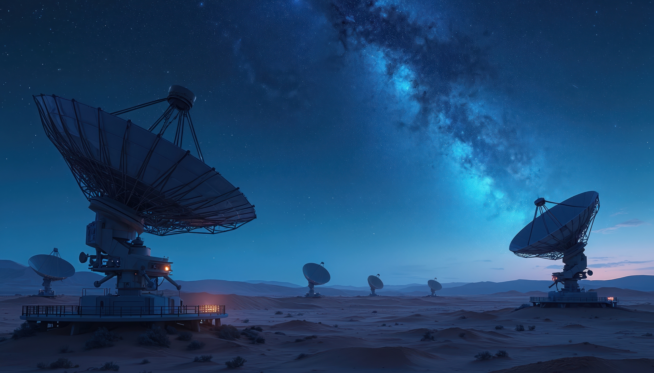 Radio telescopes under the Milky Way